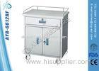 Moveable Medical SS Anesthesia Instrument Medical Trolleys With Cabinet