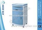 Medical Hospital Furniture ABS Plastic Bedside Cabinet With Four Silent Wheels