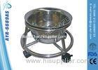 Hospital Stainless Steel Bed Accessories Kick Bucket With Wheels
