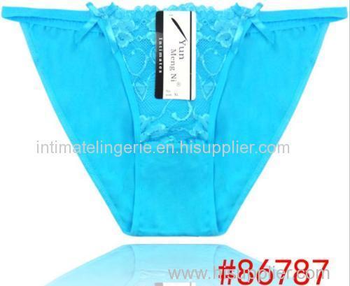 2014 New Laced cotton boyshort girl panties laced lady brief stretched cotton short pants women underwear lingerie intim