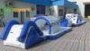 0.9mm PVC Inflatable Water Games Play On Water , Backyard Inflatable Water Slide Combo