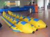 Excitingyellow PVC Inflatable Banana Boat With Double Row For Water Games