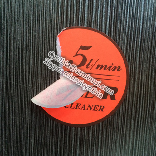 Customized Tamper Resistance Round Adhesive Synthetic Paper Flourescent Label Sticker 