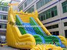 EN14960 Big Wave Yellow And Green Durable Inflatable Slide For Adult Inflatable Games