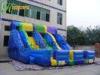Blue And Yellow Three Tunnel Giant Inflatable Slide Of PVC Inflatable Products CE / UL blower