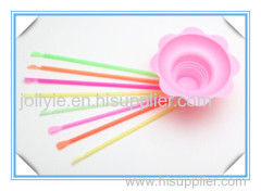 Plastic 4 oz flower shaved ice cups
