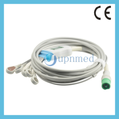 Fukuda Denshi One piece 5-lead ECG Cable with leadwires