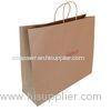 Foil Stamping Printable Kraft Paper Bags , Brown Paper Shopping Bags