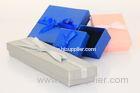Customized Rectangle Cardboard Jewelry Boxes with Ribbon Glossy Lamination