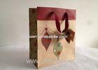 Eco Friendily 150gsm Brown Kraft Carrier Paper Bags with Ribbon and Tags Printed