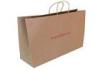 Custom Made 157gsm Brown Kraft Carrier Paper Bags Printed for Cosmetics / Garment