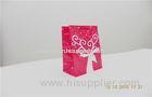 Weddings Birthday Shopping 128gsm Art Pink Paper Gift Bags With Silver Hot Stamping