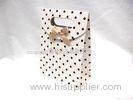 Beautiful Dot Glossy Matt Gift Paper Bags With Silk Handle / Logo Printed
