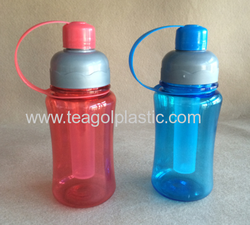 Drinking bottle 300ml with refillable freeze tube/ice tube/ice stick/cooler stick