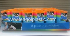 Kids mugs plastic 8PK 200ml in display box packing