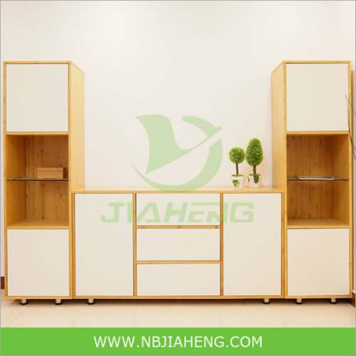 Bamboo Storage Living room Cabinet with snow panel