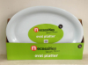 Large serving platter white oval plastic 52x37cm in display box packing