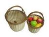 Household Biege Wicker Baskets With Handles For Vegetable , Recyclable