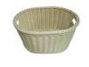 Hand Woven Rattan Laundry Baskets Oval Covered For Shower Room