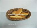 Dark Brown Poly Washable Round Rattan Bread Basket , Candy Baske