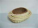 Handmade Plastic Rattan Bread Basket In Beige For Storage In Home And Bakery Shop