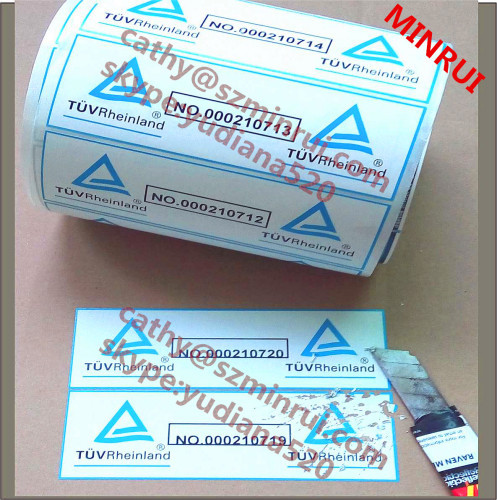 rolls custom printing destructible tamper evident labels