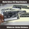 Custom Silver Matte Finished Water Proof Thicker PET Vinyl Stickers For PCs Laptops or other Electronics Products Labels