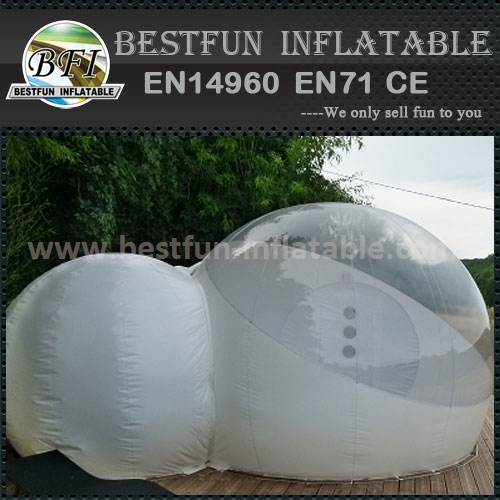 Half transparent inflatable bubble tent