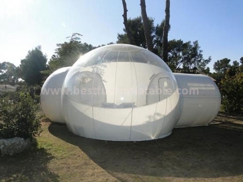 Rugged beauty of transparent bubble tent camping