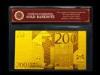 Authenticity COA NR Gorgeous 24k Gold Banknote 2 Sided 200 Euro Note