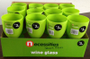 Wine glass Wine cup Wine goblet plastic green 375C in display box packing