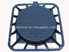 Cast iron square manhole cover and frame