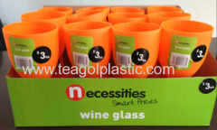 Wine glass Wine cup Wine goblet plastic orange 151C in display box packing