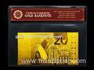 Engraved Gold 20 Euro 24K Gold Banknote,EURO Gold Foil Money Collector With COA