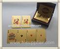 Customize 24K Gold playing cards with wooden box , Printing Gambling tool