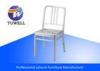 Durable Armless Outdoor Stackable Aluminum Navy Chair , Aluminum Dining Chairs
