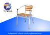 Slat Back Outdoor Light Weight Wooden Aluminum Dining Chair Rustproof