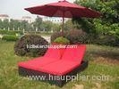 Comfortable Outdoor Rattan Daybed , Wicker Double Chaise Lounge