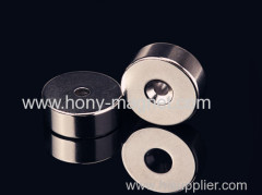 Permanent neodymium countersunk ring magnets