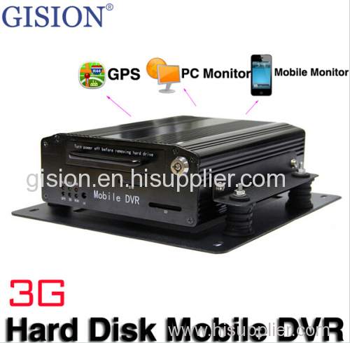 3G Mobile DVR H.264 4CH car dvr Real time GPS Track I/O G-senso Vehicle DVR support iPhone Android Phone