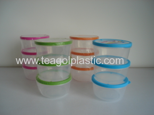 3PK plastic small storage containers TPR seal Round 0.5L
