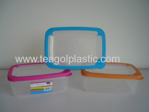 Plastic food storage container TPR seal Rect. 1.6L