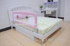 Aluminum Foldable Pink Baby Bed Rails 150CM With Woven Net