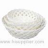 Round Storage Basket in White, Made of Plastic Rattan, Used for Packing and Storage