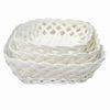 Square Storage Basket in White, Made of Plastic Rattan, Used for Packing and Storage