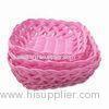 Square Storage Basket in Pink, Made of Plastic Rattan, Used for Packing and Storage