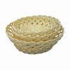 Round Storage Basket in Milk Yellow, Made of Plastic Rattan, Used for Packing and Storage