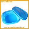 2014 collapsible custom Blue Korean silicone lunch box