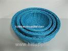 Blue Plastic Rattan Bread Basket Washable With Round Bowl Style For Kitchen