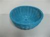 Blue Moistureproof Rattan Fruit Basket Eco-Friendly For Kitchen